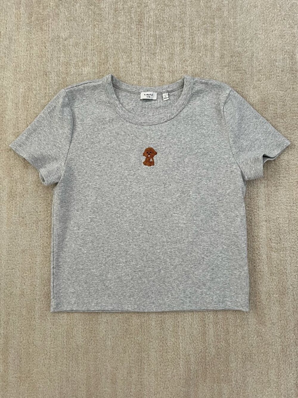 Aritzia Sunday Best BestHug Little Icon T-Shirt Grey Dog L Cotton
